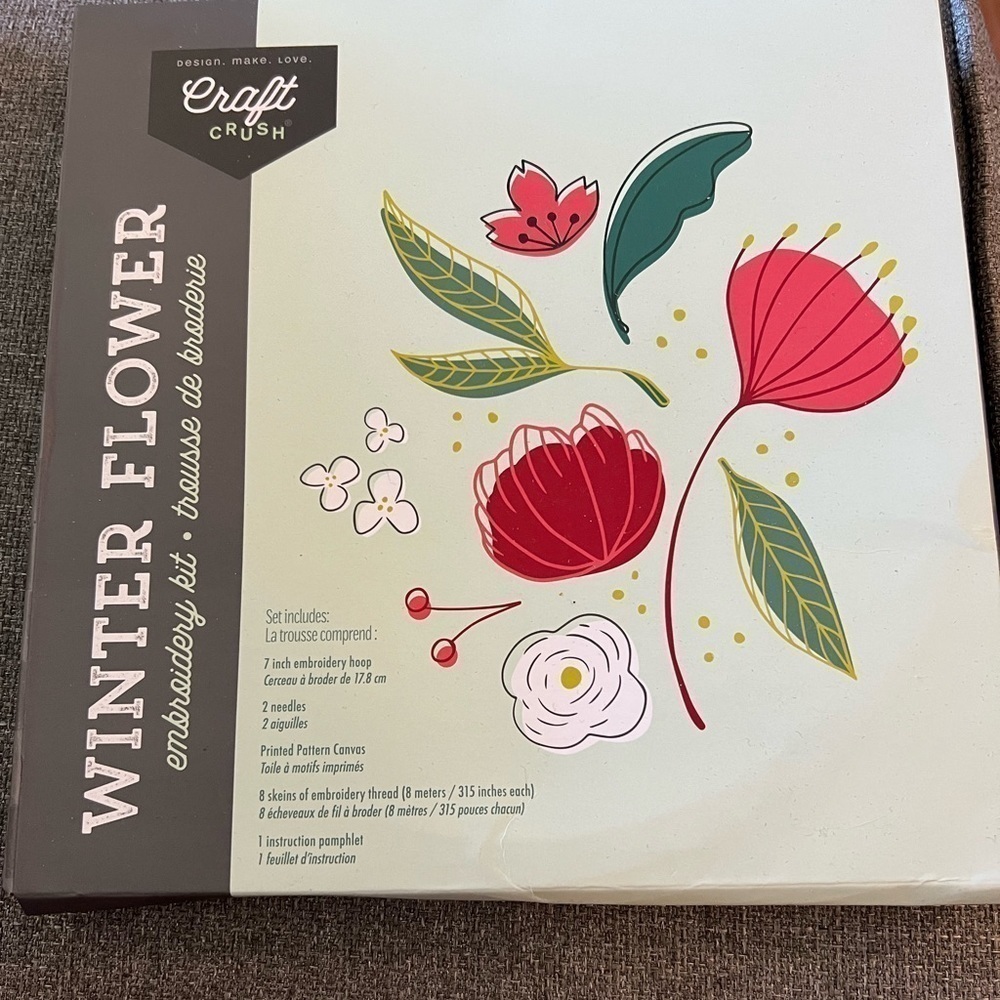 Winter Flower Embroidery Kit